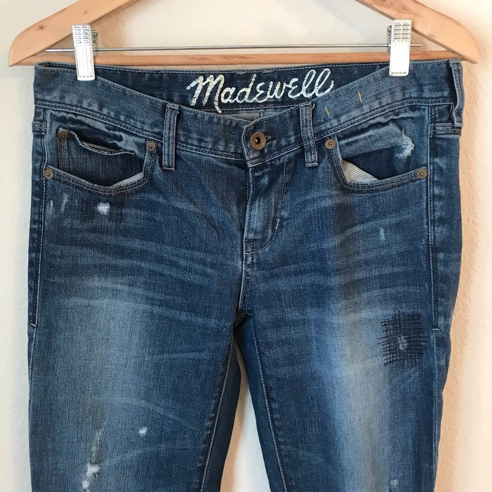 Madewell Rail Straight Leg Distressed Jeans - Picture 4 of 8